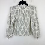 Madewell Shirred Balloon Sleeve Top Blouse Geometric Print Lighthouse XXS NWT Photo 6