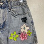 Barbie x Forever 21 Denim Flower Cut Off Jean Shorts Sz 26 Blue Photo 4