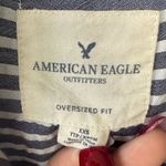 American Eagle  Oversized Fit Collar Button Down Stripe Shirt Top Western XXS Photo 4