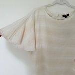 Kensie NWT  Linen Blend Short Sleeve Buttons Front Detail Relaxed Fit Top Sz M Photo 3