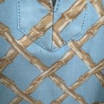 J. McLaughlin dress women's M bamboo lattice print sleeveless sheath beach blue Photo 7