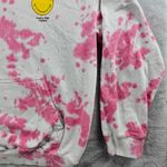 H&M  Smiley Collaboration Positive Pullover Hoodie Women's Size Large Tye Dye Photo 4