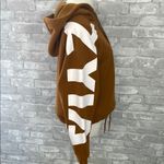 Boxy Brown Cropped Hoodie with ZYIA White Graphic Photo 4