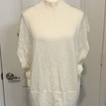 Banana Republic 100% Merino Wool Sweater Vest Top XL Cream Mock Neck Minimalist Photo 0