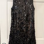 Speechless  Black Sequin Mini Dress Club Wear Party Sheath Holiday Glam Glitter Photo 0