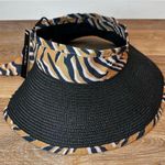 Tahari NWT Animal Print Packable Sun Visor Wide Brim Summer Hat, OS Photo 1
