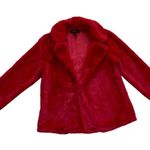 Melissa Paige Coat Faux Fur Red Soft Warm Holiday Teddy Jacket Size Small Photo 11