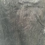 Black Mock Neck Crushed Velvet Floral Paisley Print Knee length Dress Large NWT Photo 2