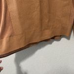 Neiman Marcus  Perforated Leather Front and Silk Cognac Long Sleeve Shirt, Size M Photo 5