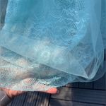 MAY QUEEN WOMEN’S BEADED BATEAU SWEETHEART LONG PROM DRESS AQUA MQ1293 Sz 8 NWT Blue Photo 3