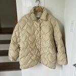 Sandro Gloriana Heart Quilted Jacket in Tan Photo 3