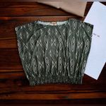   Blouse Ellen tracy green multicolors stamps top blouse size Large Photo 15