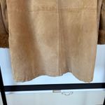 Vintage Leather Pennylane Coat Faux Fur Trim Longline Winter Heavy Hooded Medium Tan Photo 8