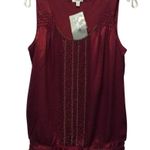Cache Cranberry Silk Lined Beads Studs Embellished Top Banded Bottom $118 NWT Photo 3