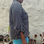Notations Striped button down, blue and white striped button up Photo 4