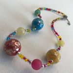 Handmade Confetti Necklace Earrings Set Vintage Photo 4