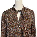 J.Crew women’s floral spring button up with extra tie knot bow long sleeve - S Photo 3