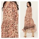 Free People Brown Floral See It Through Maxi Dress Sz.M NWT Photo 4