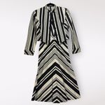 VTG 70s Eleanor Brenner ILGWU Dress Jacket 2 Piece 3/4 Striped Belt Posh Preppy Black Size 6 Photo 2