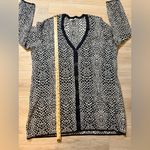 Isaac Mizrahi  Live Cardigan Women’s 2X Black White Geometric Button Front Photo 7