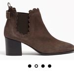 Kate Spade Suede Scalloped Heeled Garden Booties Sz 8 Photo 6