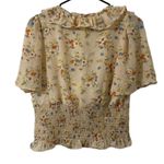 ASTR The Label Top Women's Size Small Cream Yellow V-Neck Pullover Boho Blouse Photo 5