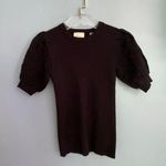 Elie Tahari NWT Elie.  Short Puff Embroidred Sleeve Black Knit Sweater Size XS Photo 0