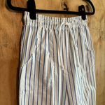 Cabin creek Vintage 80s  Cropped White Blue Striped Pants‎ Sz M 100% Cotton Photo 1