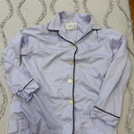 Light Blue Pajama Top with navy Accents Size XS Photo 0