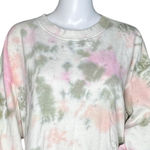 Old Navy  Sweatshirt Women Medium Pink Green Tie Dye Side Slits Casual Athleisure Photo 4