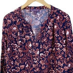 Gloria Vanderbilt  Batik‎ Stamp Peasant Shirt Bell Sleeve Nova Blouse Size XL​​ Photo 4