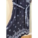 Chico's  Blue White Batik Print Maxi Dress V-Neck Kimono Sleeves Size 16 (3) Photo 5