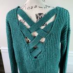 Urban Outfitters ‎ chunky crisscross green sweater S Photo 4