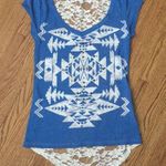 Delia's DElia’s Tribal T shirt metal studs and lace back Photo 0