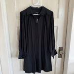 Madewell NWT  black Relaxed Button front long sleeve mini dress size small Photo 1