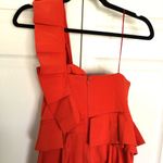 Red Orange Mestiza NY Ruffle Midi Dress Size 8 Photo 5