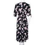 Free People  Dress Womens Small Black Pink Floral Love of My Life Midi Dress Boho Photo 3