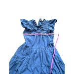 SEA New York Blue Tiered Ruffle Sleeve Smocked Neck Dress Size 4 Photo 3