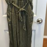 Aerie  (American Eagle) Green Military Belted Cozy Jumpsuit, Size Small Photo 3