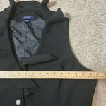 CHAPS Black Ruffled Collar Vest Womens Size XL Button Front Sleeveless Photo 3