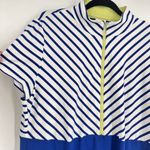 Chico's  Zenergy Golf Dress Womens Size 2‎ US Large White Blue Striped Stretch Photo 3