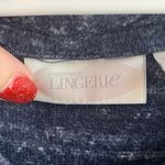 Nordstrom  Lingerie Dark Blue Heathered V-Neck Long Sleeve Shirt Photo 2