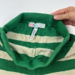 Free People  Beach Green Cream Stripe Boho Knit Shorts Women Size Small Photo 2