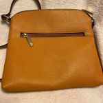 Mustard Yellow Dome Crossbody Bag with Dalmatian Lining Orange Photo 0