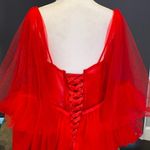 Women’s Red Prom Party Formal Dress With Corset Back and Leg Slit Size 10 NWOT Red Photo 6