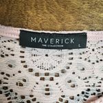 Maverick The Collection Sweater Top Womens Large Crochet Lace Bell Sleeve Boho L Pink Photo 8