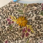 Sparrow for Anthropologie Women’s Purrfect Posy Leopard Print Ruffle Cardigan M Pink Size M Photo 5