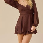Altar'd State NEW Altar’d State Brown Long Sleeve Romper Size 3XL NWT Photo 0