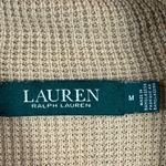 Ralph Lauren  LRL Sweater Womens Medium Tan Waffle Knit Cowl Neck Classic Cozy Photo 4