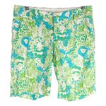 Lilly Pulitzer Size 4 Shorts Green Blue Lions Cotton The Chipper Short 1448 Photo 0